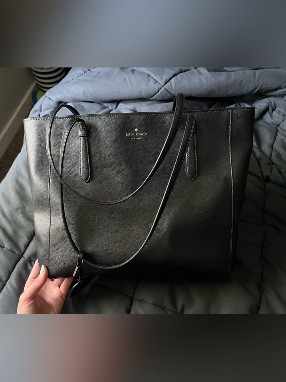 kate spade Black Saffiano Leather Laptop Tote